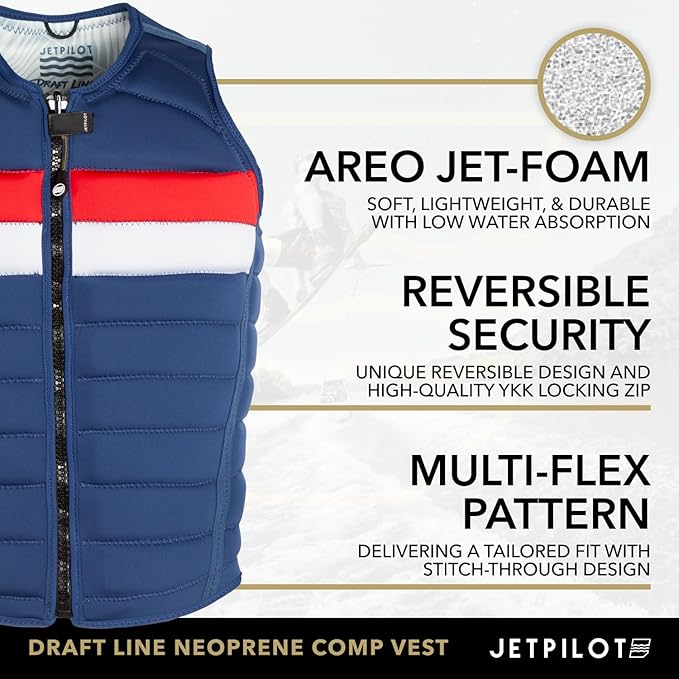 Jetpilot ライフジャケット Draftline ネオプレン。リバーシブル多目的コンプ ライフベスト PFD