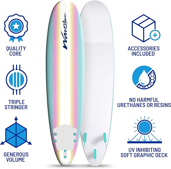 Wavestorm - Classic Soft Top Foam 8ft Surfboard