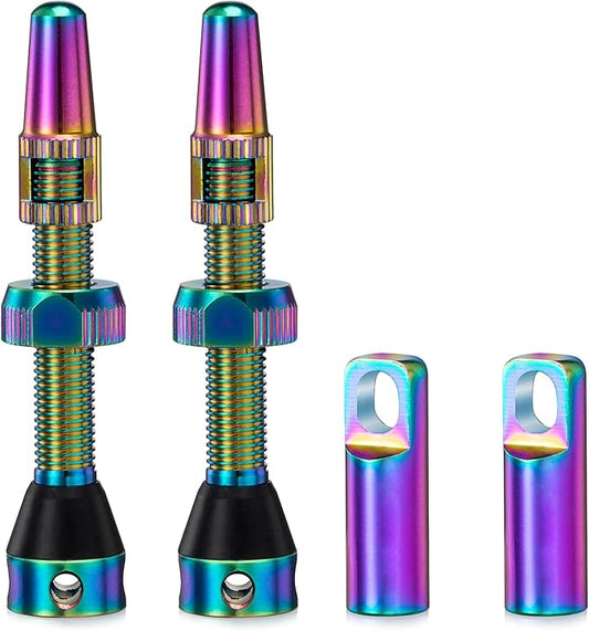 HZJD 2PCS Tubeless Valves, neon, Alloy Presta Valve Stem, Integrated Core Removal Tool(44 mm)