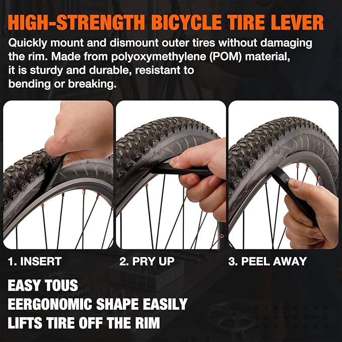 cyclists Bike Tire Lever – Bicycle Tire Levers Tool Set for Removal, Changing, and Repair, No-Scratch, Heavy-Duty for Road, Mountain & City Bikes