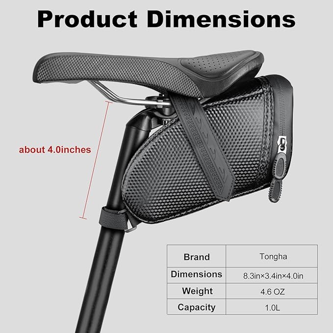 Bicycle Seat Bag Water Proof,Bike Pack Under Seat,Wedge Saddle Bag for Bike,Cycling Accessories