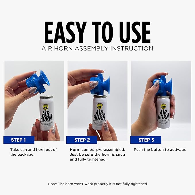 Guard Dog Security Air Horn For Safety, Loud Blow Horn, Hand Held Mini Air Horn for Self-Defense, Audible Over 1 Mile, 1.4 oz Can, Powerful, Portable and Mini Canned Accessories for Protection