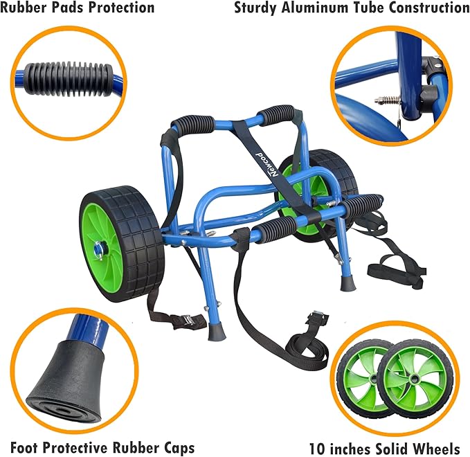 Newcod Kayak Cart, Kayak Dolly Cart for Carrying Kayak Canoe SUP Paddle Board