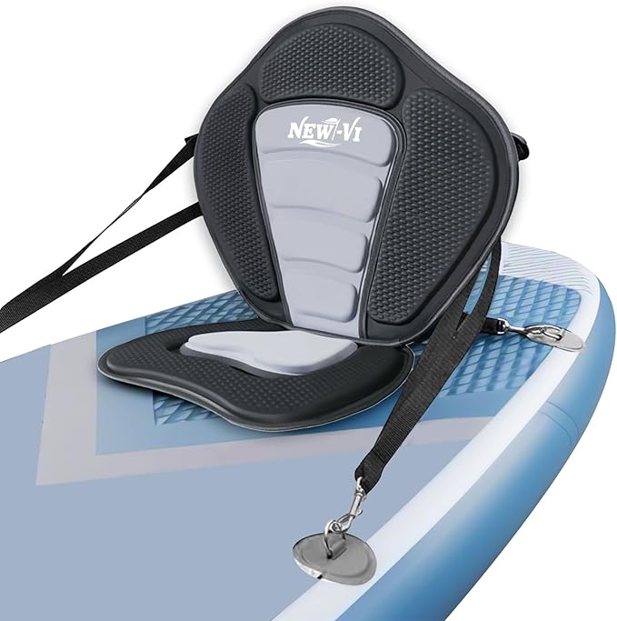 NEW-Vi Universal Deluxe Detachable Kayak Seat Paddle Board Seat Canoe Seat Kayak Seats with Back Support, 4 Adjustable Straps High Back Support, Form-Fitting for Kayaks SUP Fishing Boat Rowboat