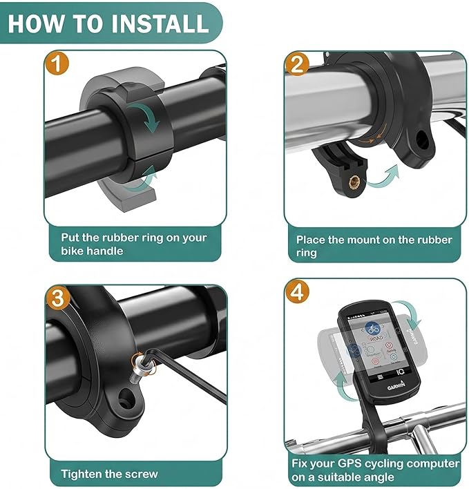 Bike Mount Compatible with Garmin Edge 540 530 520 510 500 200 130 20 25 800 810 820 830 840 1000 1040 1030 1050 Plus Explore 2 XOSS G/G+ GPS Computer MTB Cycling Handlebar Holder