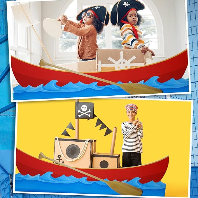 Canoe Cardboard Cutout Stand up Set Beach Nautical-Inspired Events Camping-Themed Canoe Stand up Photo Props for VBS Vacation Bible School Party Supplies (6 Ft)