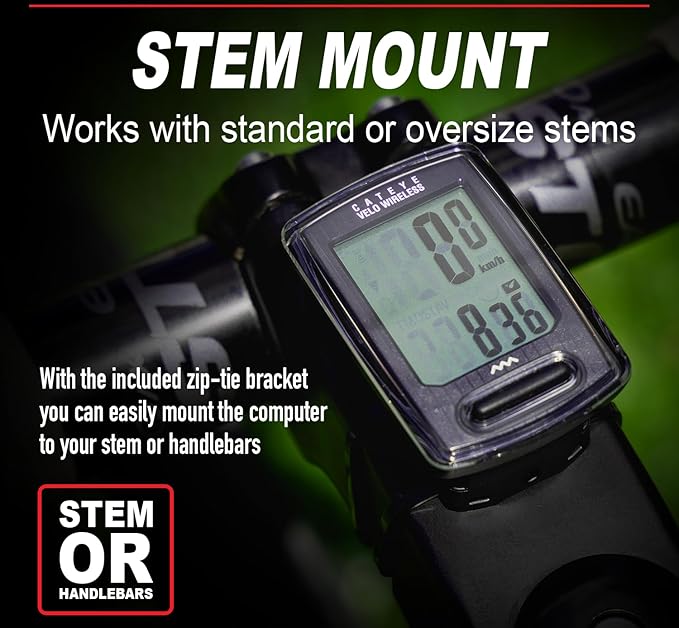 CATEYE Velo Wireless Bike Computer – Analog Wireless Cyclocomputer, Speedometer & Odometer, Calorie Tracking, Zip-Tie Mount, Auto Start/Stop, Programmable Odometer, Easy Setup for All Bikes