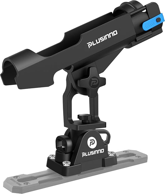 PLUSINNO 2-in-1 ボート用釣り竿ホルダー カヤック釣り竿ホルダー トラックマウント/デッキマウント用釣り竿ホルダー 釣り竿保護ストラップ付き釣り具 釣り用品&ギフト