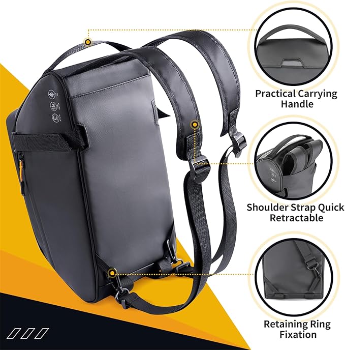 WOTOW Bike Rack Bag Waterproof - 10L Large Capacity Bike Trunk Bag, Reflective Bicycle Saddle Panniers, Cycling Bag Back Seat Storage Cargo Carrier Pouch with Shoulder Strap & Hook (10L)