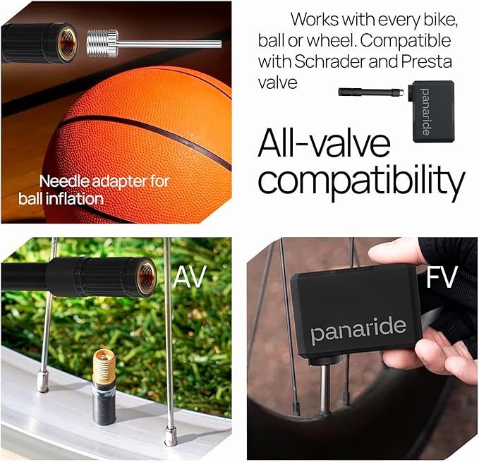 Mini Bike Pump, 120 PSI Mini Electric Bike Pump, 120g, Smart Auto-Stop, ±1 PSI Accuracy, Portable Electric Bike Pump Works with Presta & Schrader Valves