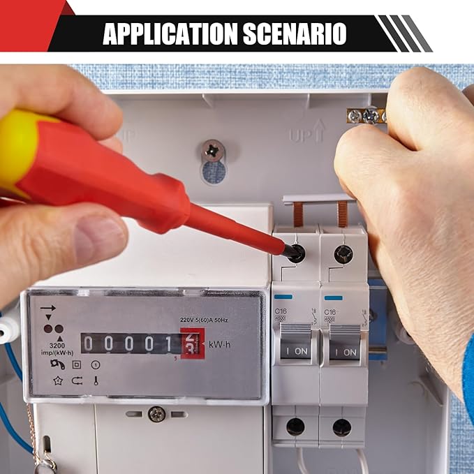 13PCS 1000V Insulated Screwdriver Set, S2 Steel, Magnetic Tips, PP + TPR Grip, GPSR Certified for Electrician Tools & Industrial Use