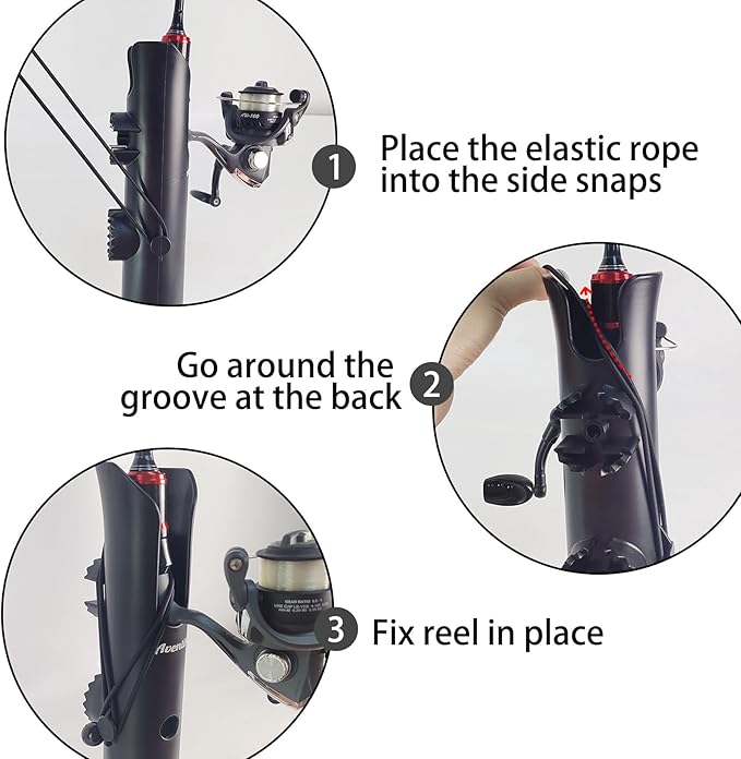 Aventik Bike Fishing Rod Holder for Bike Hold 2 Rods Easy to Mount Secure Stable Fishing Pole Holders