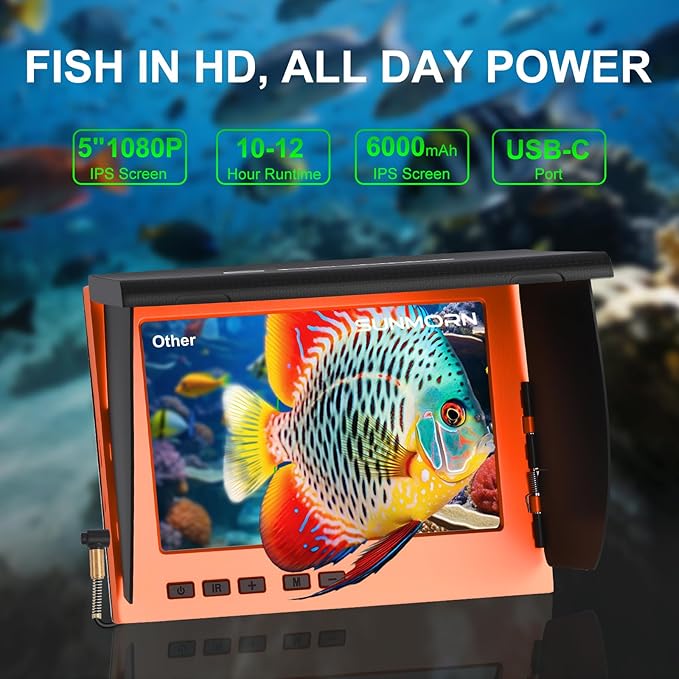 Fishing Camera, 220° Ultra-Wide 1080P HD Underwater Fishing Camera with 4.3" LCD & IR Night Vision, 50ft Cable for Ice Lake Boat Kayak Fishing