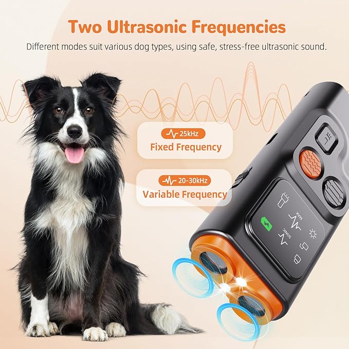 Golipal Dog Bark Deterrent Devices, Ultrasonic Dog Bark Deterrent Devices, 2 Ultrasonic Modes Anti Barking for Dogs, 30FT far Dog Training Tools, for Training to Improve Bad Behavior (Black)