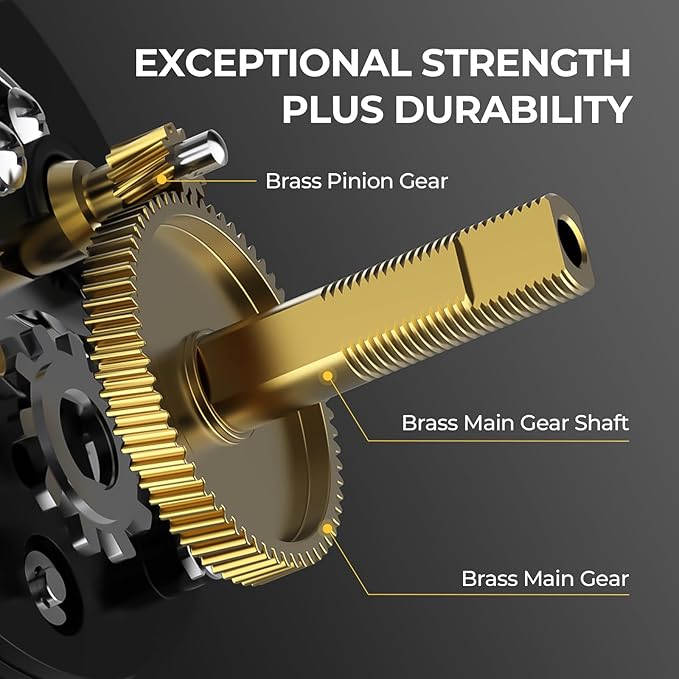 KastKing Rover Round Baitcasting Fishing Reel, Perfect Conventional Reel for Catfish, Salmon/Steelhead, Striper Bass and Inshore Saltwater Fishing Reel, Reinforced Metal Body