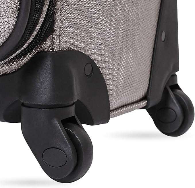 SwissGear Sion Softside Expandable Luggage – Large Checked Suitcase with 360 Degree Wheels & Retractable Handle – 29 Inch, Perfect for 7-9 Night Trips – Pewter