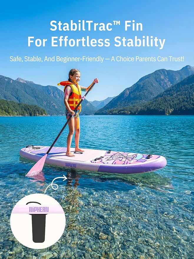 Niphean Inflatable Stand Up Paddle Board with SUP Accessories, Anti-Slip EVA Deck, 10’6’’ Inflatable Paddle Boards for Adults & Youth of All Skill Levels