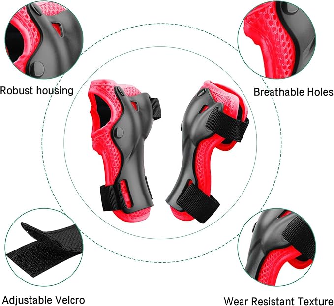 Kids Protective Gear Set Knee Pads for Kids 3-14 Years Toddler Knee and Elbow Pads with Wrist Guards 3 in 1 for Skating Cycling Bike,Biking, Roller Skates, Scooters