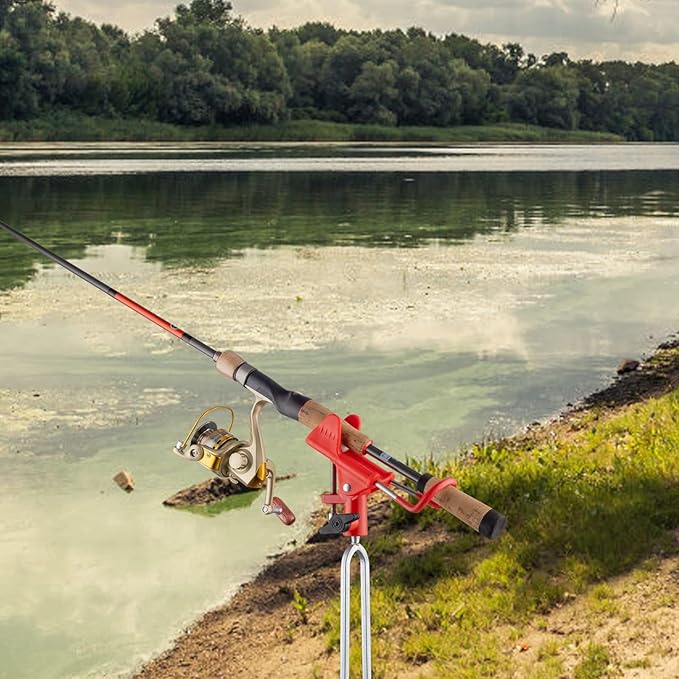 E-jades Fishing Rod Holder for Ground, Upgraded Bank Fishing Pole Holders 360° Adjustable, 2/4pcs Extra Long Drill Rod Stand for Catfish, Beach, Mud, Gifts for Men Birthday Christmas