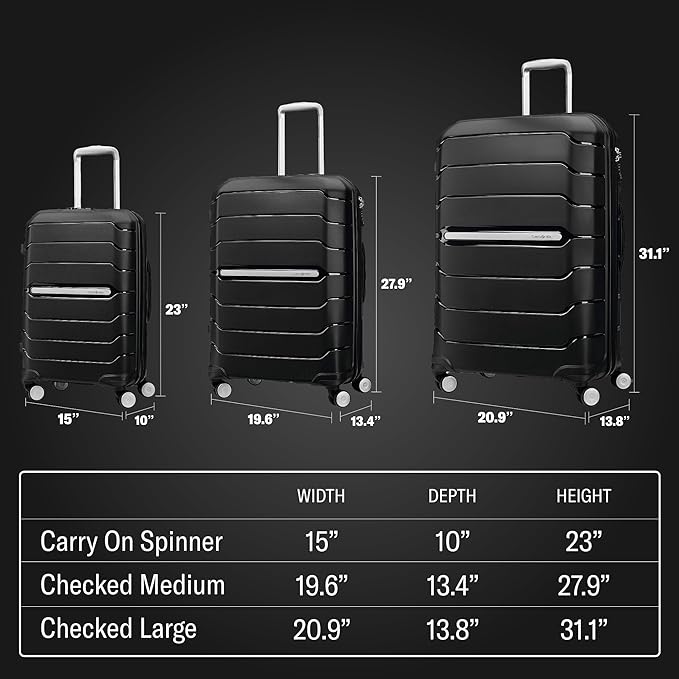 Samsonite Freeform 28インチ 大型スーツケース デュアル360°スピナーホイール - 受託手荷物 - TSAロック、航空会社承認済み - 軽量耐久性ポリプロピレン拡張可能ハードシェル - セージグリーン