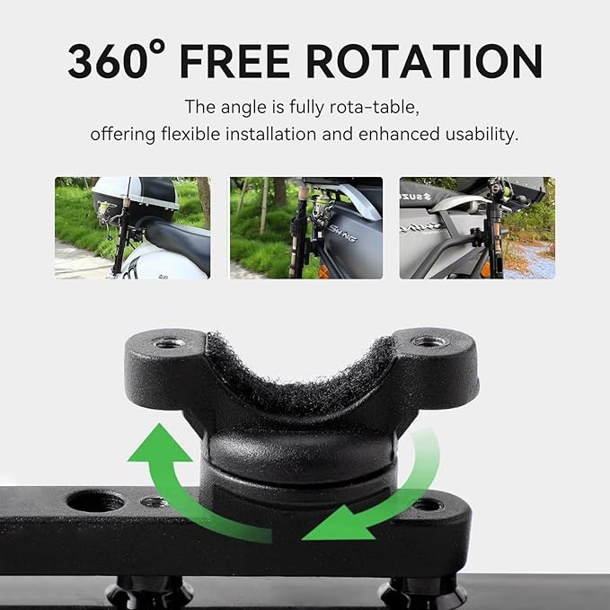 Spinning Rod Holder for Bicycle and Motorcycle Rod Rack for Bicycle Fishing Securely Attached to The Bike