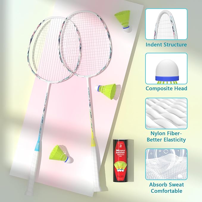 Professional Carbon Fiber Badminton Rackets Badminton Racquet for Backyards Gym