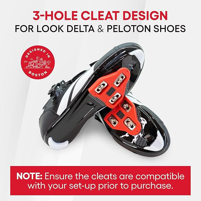 Replacement Bike Cleats Compatible with Look Delta and Peloton Shoes, Cleats for Cycling Shoes, Adjustable 9 Degree Float, Allen Key Bolts, Indoor & Road Cycling, Replacement Peloton Shoe Cleats