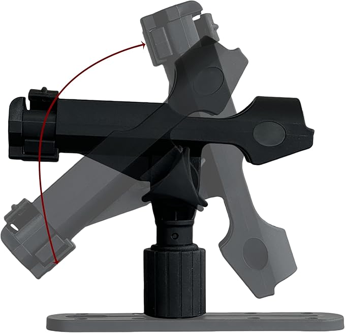 2個パック 釣り竿ホルダー トラックマウント付き ユニバーサルT型ネジ式 カヤック、カヌー、釣り用ボートのレールに取り付け可能