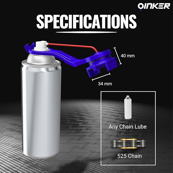 Oinker Motorcycle Chain Lube Applicator | Mess-Free Chain Wax, Chain Cleaner Attachment | for 525 Chain Size