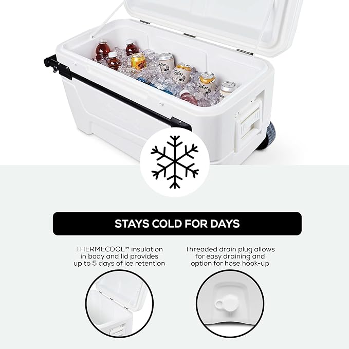 Igloo マックスコールド グライド 110Qt ホイールクーラー | 保冷ハードシェルアイスチェスト