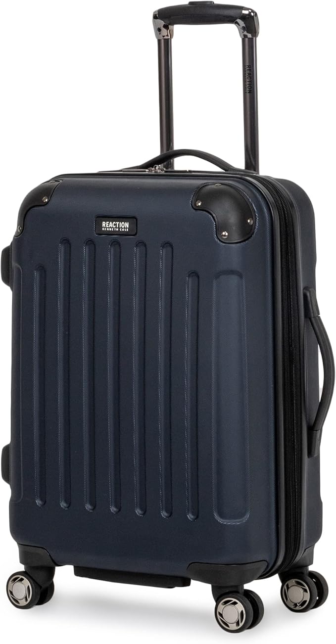 Kenneth Cole REACTION Renegade Luggage 拡張可能 8輪スピナー 軽量 ハードサイド スーツケース、ネイビーブルー、20インチ機内持ち込み