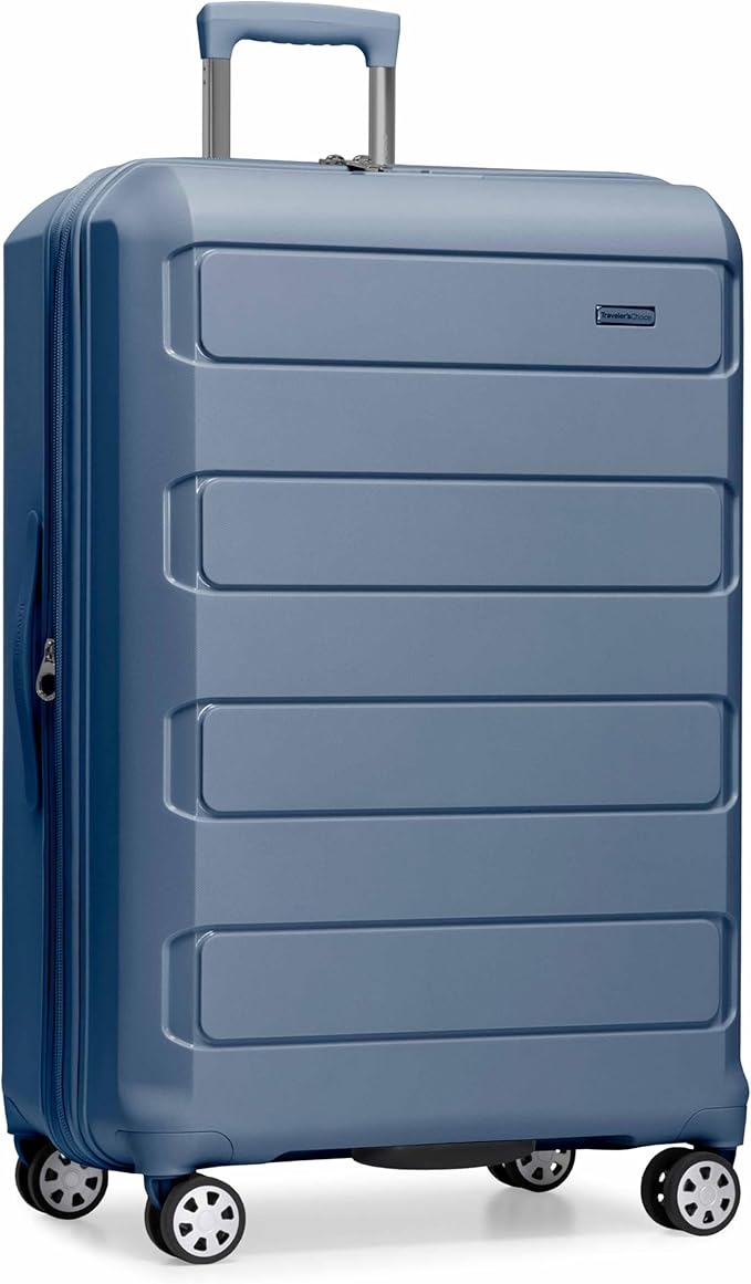 Traveler's Choice Pagosa ハードシェル 拡張可能荷物 スピナーホイール付き スレートブルー 30インチラージ