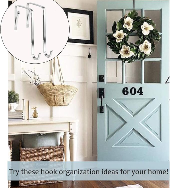 10Pcs Over The Door Hooks, Metal Door Hanger Z Hooks, Sturdy Over Door Hooks for Hanging Clothes, Towels, Coats and More
