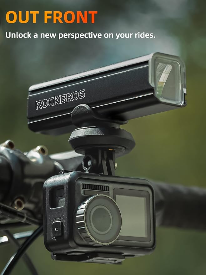 ROCKBROS Out Front Mount Compatible with Garmin, iGPSPORT - Bike Handlebar 1.26’’-1.38’’/ 32-35mm