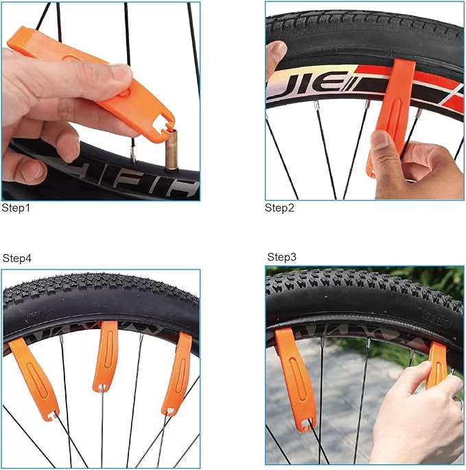 VANSIHO 3 PCS Bike Tire Lever Set Plastic Bicycle Tire Levers for Road Bike MTB Cycling
