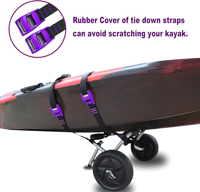 Kayak Cart Canoe Paddleboard SUP Trolley Carrier with No-flat wheels 100LBS Capacity