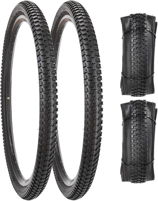 SIMEIQI 2 Pack 20"x2.125"/ 26"x2.1"/ 29"x2.125" Inch Bike Tire with 2 Levers for Mountain Foldable Replacement Beach Bicycle Tires