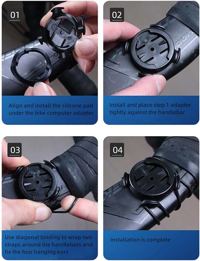 Bike Mount Adapter Compatible with Garmi n GPS Computers,Sport Action Cameras,Bike Lights,Quick Release Strap Mount for Road Mountain Bike MTB Bicycle