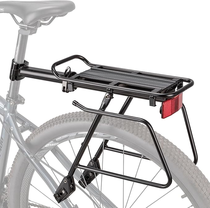 Rear Bike Rack - Bike Cargo Rack Quick Release Mount - Large Capacity Bicycle Pannier Rack 60lbs, Touring Carrier Rack fit 24”-29” and 700c