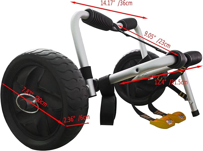100LBS Kayak Cart Canoe Carrier Trolley for Carrying Kayaks,Canoes,Paddleboards with Plastic Wheels