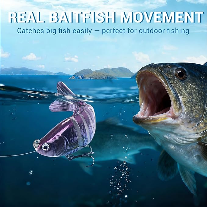 Fishing Lures Multi Jointed Fish Fishing Kits Slow Sinking Lifelike Swimbait Freshwater and Saltwater Crankbaits for Bass Trout Bass Lures