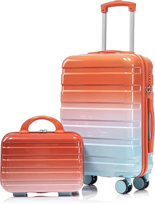 Hardside Luggage, Lightweight Suitcase with Spinner Wheels Transition Red