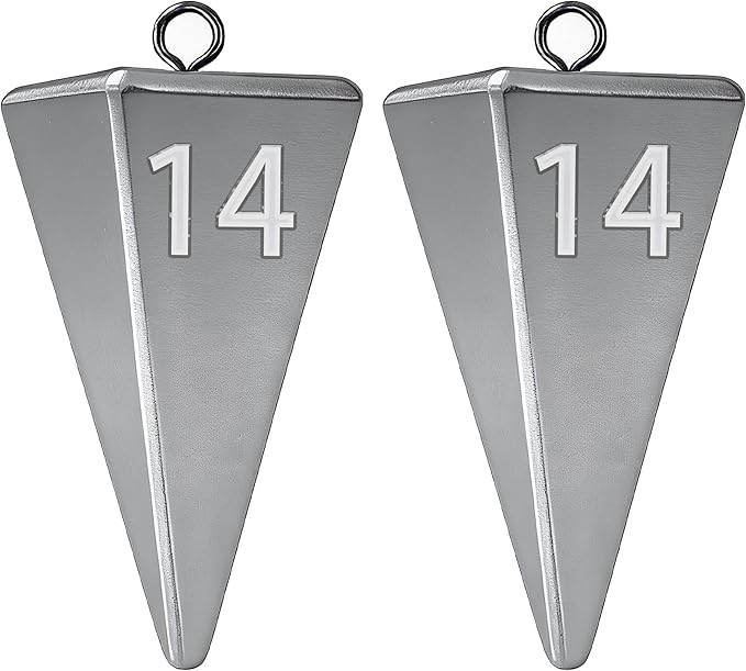 Pyramid Sinkers Fishing Weights, Saltwater Fishing Sinkers for Surf Fishing Gear Tackle - 1oz, 2oz, 3oz