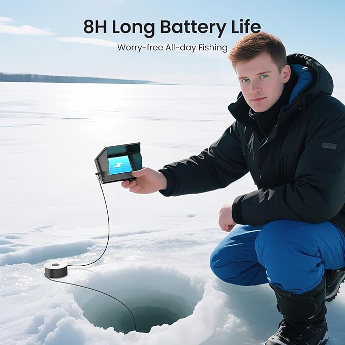 Eyoyo水中釣りカメラ 5000mAhバッテリー 赤外線ナイトビジョン IP68防水 ポータブル魚群探知機 アイスフィッシング、湖、ボート、カヤック釣りに対応