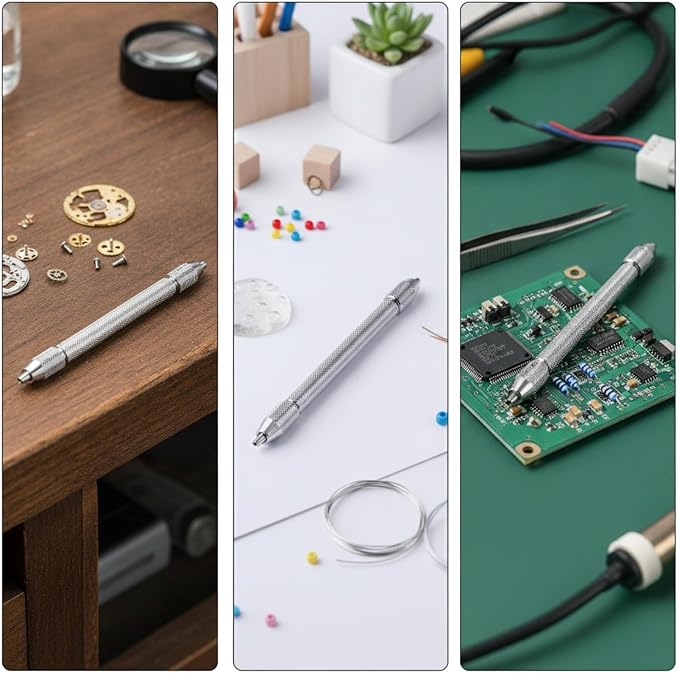 Head Drill Clamp Pin Vise Hand Drill Holder Micro Bit Body with Anti Slip Texture suitable for watch repair jewelry crafting fine engraving