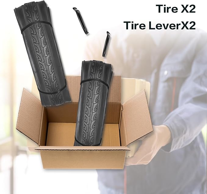 700x35C Bike Tire Foldable Replacement Tires with or Without Bike Tubes and Tire Levers for Road Bicycle