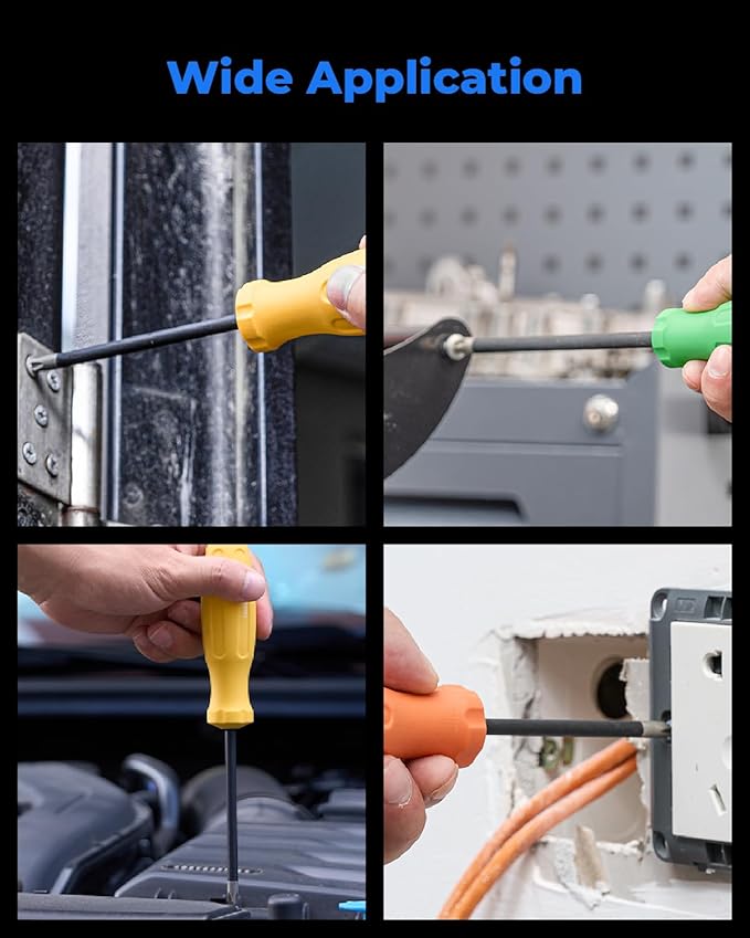 toolant 8PCS Magnetic Screwdriver Sets, Phillips and Flat Head Screwdriver, Anti Camout With Diamond Tips And Magnetizer For Woodworking, Home Repairs and Other Screw Driving Applications