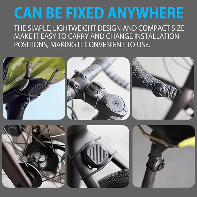 LILIWER Hidden Silicone Bike Mount for Apple AirTag, Tear-Resistant Anti-Theft Tracker Holder Strap for Mountain Bikes & E-Bikes, Tool-Free Fit for 7-34mm Tubes (1 Pack - AirTag NOT Included)