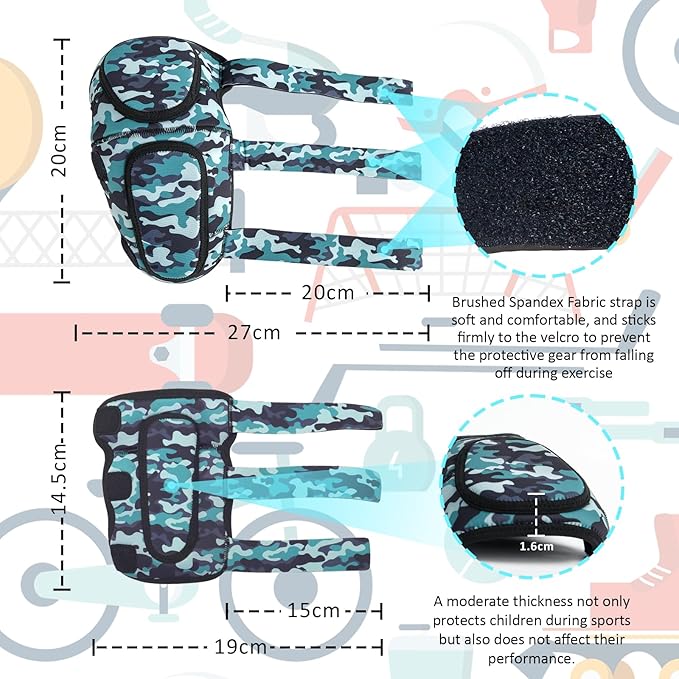 Kids Soft Knee and Elbow Pads, Children Protective Gear, Suitable for Boys and Girls Bike Ski Roller Skateboard