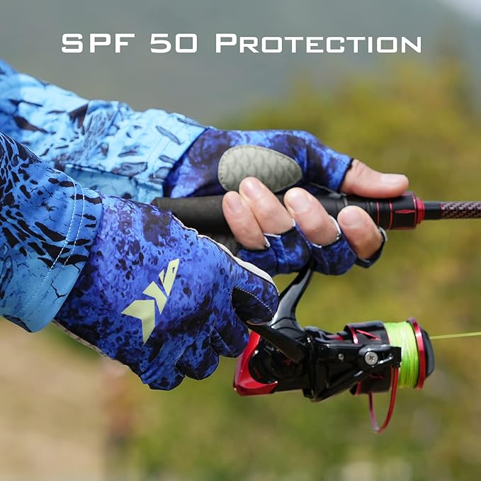 KastKing La Sal フィッシンググローブ UPF50+ 日焼け止め UV保護 指なしグローブ 男女兼用 アウトドア、カヤック、ボート、パドリング、カヌー、ハンティング用
